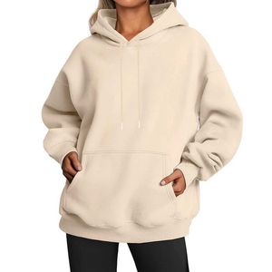 Damen Hoodies Sweatshirts Frühling und Herbst neuer Stoff Schulterhülle Kapuze-Sweatshirt Frauen Herbst Dicke Hoodie Sweatshirt Casual Sports Top XS-5xl Z240529