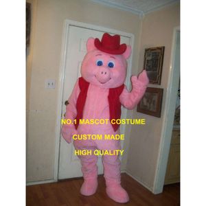 Personalizado adorável mascote de porco rosa figurino adulto desenho animado porquinho de porco de porco de porco anime cosply carnival vestido de fantasia 1780 trajes de mascote