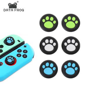 DATA FROG 2 PCS Analog Thumb Stick Grip Cap Compatible-Nintendo Switch OLED Silicone JoyCad Controller For Switch Accessories