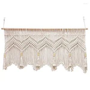 タペストリーズコットンストリング織りドアカーテンタペストリーボヘミアン構造化された手作りの壁の装飾と吊り結婚式
