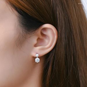 Brincos de argola ioogou d1.30ct d color Moissanite Stud 925 Sterling Silver Woman's piercing Ear mini jóias da moda