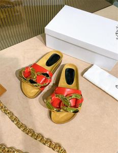 Style designer big chain women lady summer beach holiday vacation slipper shoes drop ship whole with logo full package JW28705416707