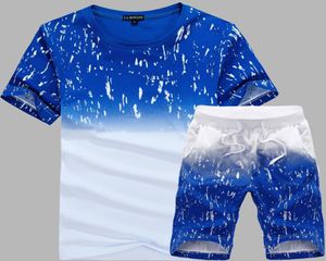 2017 Fashion Summer Casaul Suit Set Men Tracksuits T Shirtshorts Fitness Men Short Suits 2 Piece Set Men Short Sleeve Tops Tees8661968