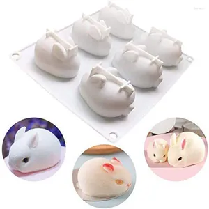 Baking Tools 6 Holes 3D Silicone Cake DIY Ice Cream Jelly Pudding Soap Mold