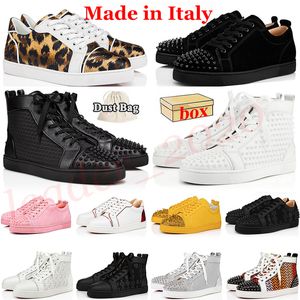 Made In Italy Red Dress Bottoms Casual Shoes Platform Luxury Paris Designer Sneakers Vintage Men Women Spikes Low-Top Leather Reds Sole Brand Bottom Loafers With Box