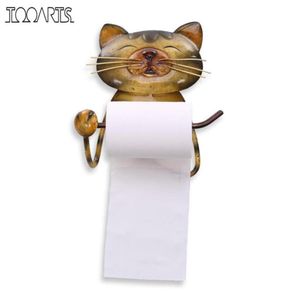 Toalheiro de papel de gato Vintage Ferro de ferro fundido Cachorro Toolas de papel higiênico Stand Banheiro Organizador Prateleiras Para armazenamento de parede T206212785