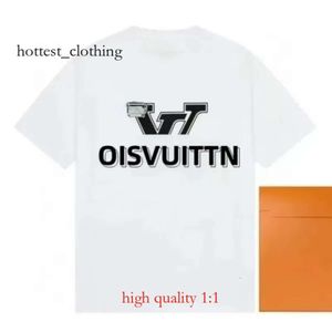 Louiseviution męscy designer T-koszulka haftowane etykiety jakość krótkiego rękawu mody i kobiety krótkie koszulki para modele bawełny koszulka LVSE CDE1