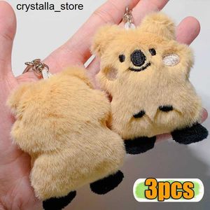 Plush Keychains 1/3 cute plush koala keychain filled animal doll toy rabbit fur fluffy bead chain backpack bag pendant girl jewelry giftS2452804 s2452909