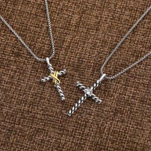 Halsband Cross Chain Pendant 18k Gold Necklace Long Classic Fashion Girl Silver Women Fine Jewelry Men 2719