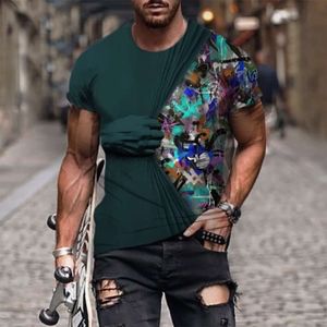 New Summer 2024 trendy mens handsome T-shirt with clown round neck 3D printing holiday carnival casual short sleeved clothing Designer tiger tshirts for menEISZ