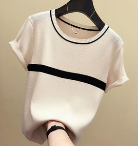 Shintimes Thin Thint lebed tirt clothes 2020 Summer Woman Tears Tees Tops Striped tshirt thirt tshirt femme M8670279