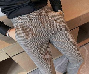 odzież w stylu brytyjski garnitur pant man kratę garnitur pant men projektant dżentelmeńczycy Business Casual Work Spodni L2207027882417