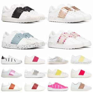 Дизайнер обувь Valentinens Open Sneakers Trade Shoes Platform Platfors Vintage Black White Pink Beige Luxury Sports Heathable Skate Dhgate