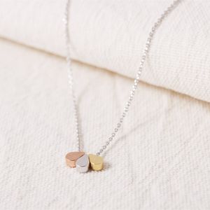 Mode Tricolor Water Drop Pendant Gold Plated Teardrops Necklace For Women Gift Wholesale 310u