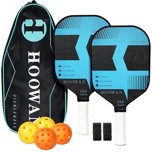 Hoowan pickleball paddel set t700 rå kolfriktion yta USApa pickle boll racket grafit ansikte 16mm poly-hexa core 240528