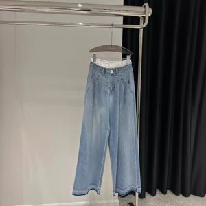 2024 Fashion Pants Free Shipping Wide Leg patchwork Loose Women's Jeans Designer Women's Denim Pants 52921