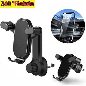 カーホルダーNew Air Vent Gravity Car Phone Holder Lock Extension Clip Mount Stand GPSサポートアンチドロップオート携帯電話ホルダーStandl205