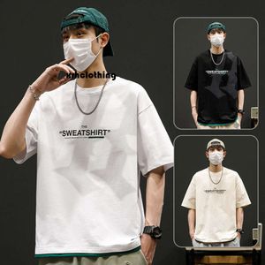 designer t shirt Short T-shirt for summer Korean t-shirt loose ins trendy brand student base clothes half sleeved men's clothing