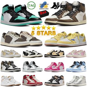 Najwyższa jakość 2024 z skokiem pudełka 1 buty do koszykówki 1s Canary Low Reverse Mocha x Black Phantom High Unc Mens Women Treakers Dugi rozmiar 13