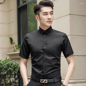 Camisas de vestido masculinas Slim Fit No Iron Business Fashion Slave Shirming Luxury Top Quality Social Formal for Men All Seasons Clothing