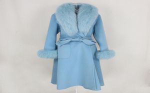OFTBUY New Xlong Cashmere Wool Blends Real Fur Coat Belt Winter Jacket Women Natural Fox Fur Collar and Cuffs Streetwear 2011127987827
