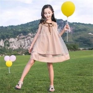 2024 Nya modeflickor klänningar Elegant Mesh Dress Baby Clothing Sleeveless Toddler Girl Kids Clothes