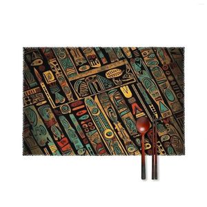 Table Mats 6PCS Place Set Heat Resistant Placemats For Dining Washable Exotic Tribe Theme