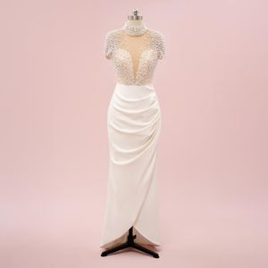 Роскошная жемчужная русалка прямо сплайсированное вечернее платье для вечеринки EN10008