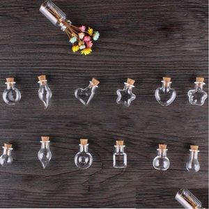 Garrafas de armazenamento Jarros por atacado- mini copo de cortiça de madeira com corda Bracelets presentes Pingents Drift Bottle por frascos de areia misto sha dhswa