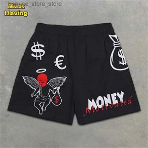 Men's Shorts Chic Stylish Y2K Graphic Letter Print Gym Shorts for Men Quick Dry Breathable Shorts with Pockets Casual Workout Fitness Running Q240529