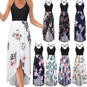 Vestidos longos de verão impressos casuais para mulheres 2023 elegantes flemen slim slim sexy sem costas roupas femininas vintage 240513