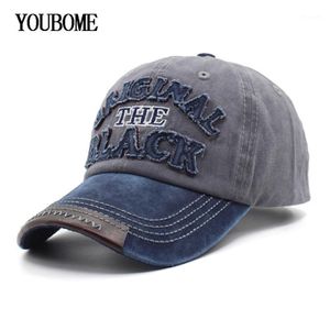Capas de bola Youbome Baseball Cap Hats For Men Trucker Brand Snapback Male Vintage Bordado Casquette Bone Black Pai Hat 307t