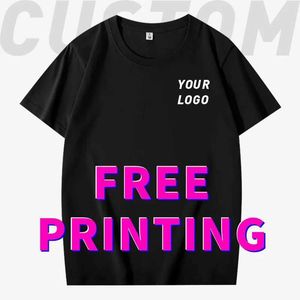 Herrt-shirts gratis anpassad T-shirt med tryckta bilder Arbetskläder DIY Korta ärmar 100% Pure Cotton Corporate Brodery Team Kulturskjortor S2452906