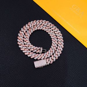 Anpassad pass diamanttest VVS Moissanite Cuban Link Chain 13mm Hip Hop Necklace Men 925 Silver Jewelry