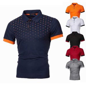 Herrpolos sommarmens solid färg polo skjorta mens smala fit t-shirt polo mode andningsbar kort ärm topp z240529