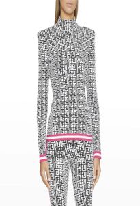 Women039s Dwuczęściowe spodnie Sweter luksus designer klasyczne zestawy dzianinowe spodnie ołówka zimowa jacquard dzianina pół golka 3874864
