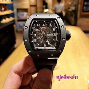 Wrist Watch RM Designer Watch عالي الجودة فاخرة ووتش نبيذ برميل على شكل تيتانيوم علبة الياقوت مرآة 3EDP