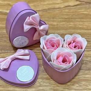 Favor de festa 2024 Dia dos namorados Love Heart Iron Box Sabon Rose Rose Casamento Proposta de Casamento Decoração Presentes para Amante