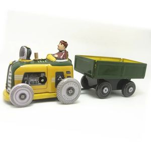 面白い大人のコレクションレトロな農場トラクターカーのメタルティンファーマーのメカニカル時計仕掛けのおもちゃのフィギュアキッズベビーギフト240529