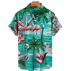 القمصان غير الرسمية للرجال harajuku طباعة القميص القصيرة القصيرة الفاخرة هاواي على غرار زر رقمي 3D الرقمي المتضخم