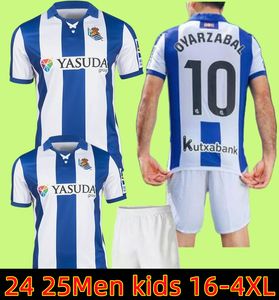 24 25 Real Sociedad Soccer Jerseys Cho Take Kubo Oyarzabal Sadiq Andre Silva Zubimendi Mendez Merino Le Normand Home Away Men and Kids 2024 2025フットボールシャツ