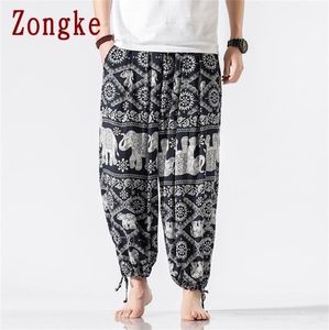 Zongke New Harem Pants Men Brousers Joggers Casual Pants Men Sealephant Print Sweetwants Hip Hop Streetwear плюс размер M5XL 2011091691534