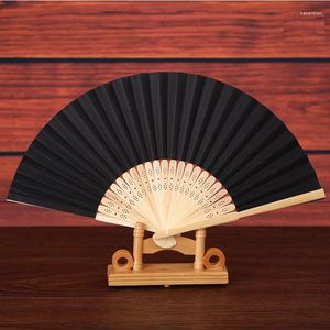 Dekorativa figurer Portable Hand Håller Fan Solid Color Folding Chinese White Blank Paper Party Gifts For Guest Diy Wedding Decoration