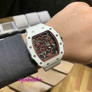 Orologio da polso RM Designer Guarda di alta qualità orologio di lusso a forma di canna a forma di titanio Cassone Sapphire Mirror GQFO