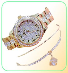 Kobieta zegarki projektantka Złota Luksusowa marka stylowa diamentowa kobieta zegarki zegarki Montre femme 2105279558341