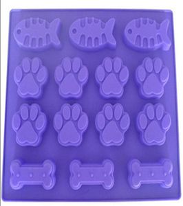 Köpek Kemik Ayakları Balık Kek Küfü Esnek Silikon Sabun Kalıp El yapımı Sabun Şeker Şeker Bake Bakeware Pişirme Kalıpları Mutfak Aletleri Buz M7174752