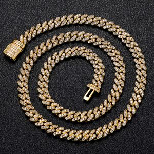 Women Jewelry Iced Out 6mm 18K Gold Plated 925 Sterling Silver VVS Moissanite Miami Cuban Link Chain Necklace