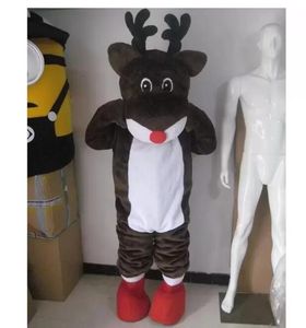 2024 Mascotte di renna Costume Cartoon Naso Red Deer Anime Tema Caratteri Natali Carneval Fancy costumi Adotti per adulti Outfit Outdoor