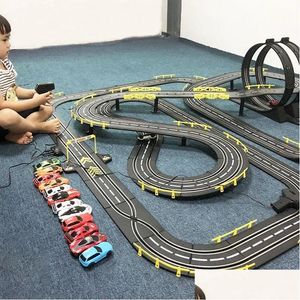 Outros suprimentos de construção RC Railway Car143 Acessórios Toy Racha elétrica Veículo Double Battle Speedway Profissional Slot Car C DHV24