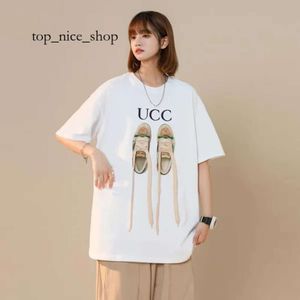 CUCCU TSS T-shirts masculinos Camiseta de manga curta feminina de alta qualidade Camiseta de tamanho 4xl de algodão 4xl Top Lady Blouse White Lady F602